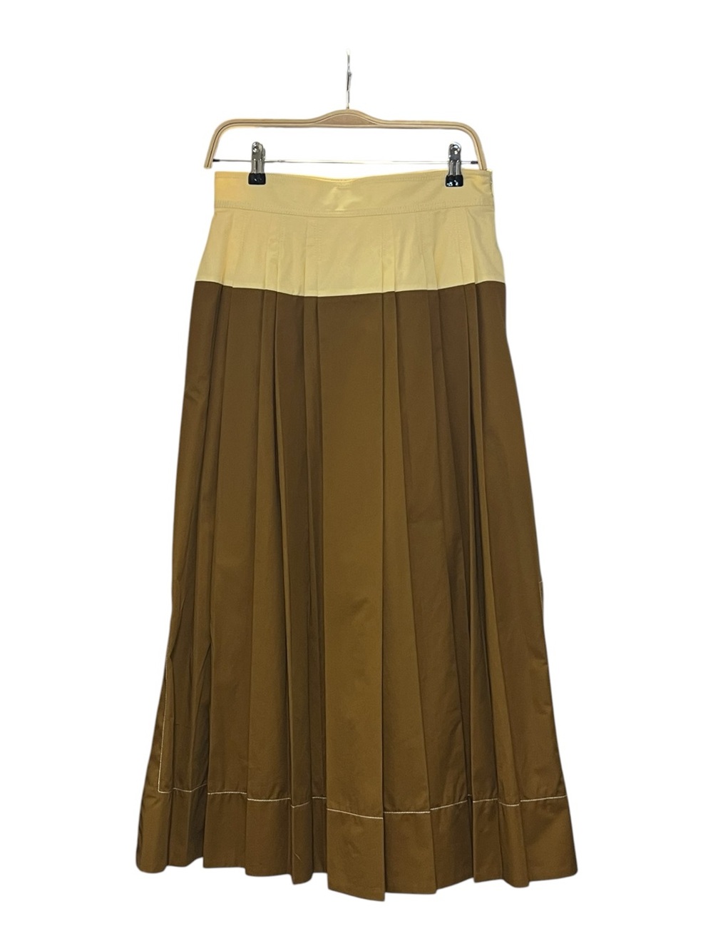 Tory Burch Color Block Pleated Maxi Skirt